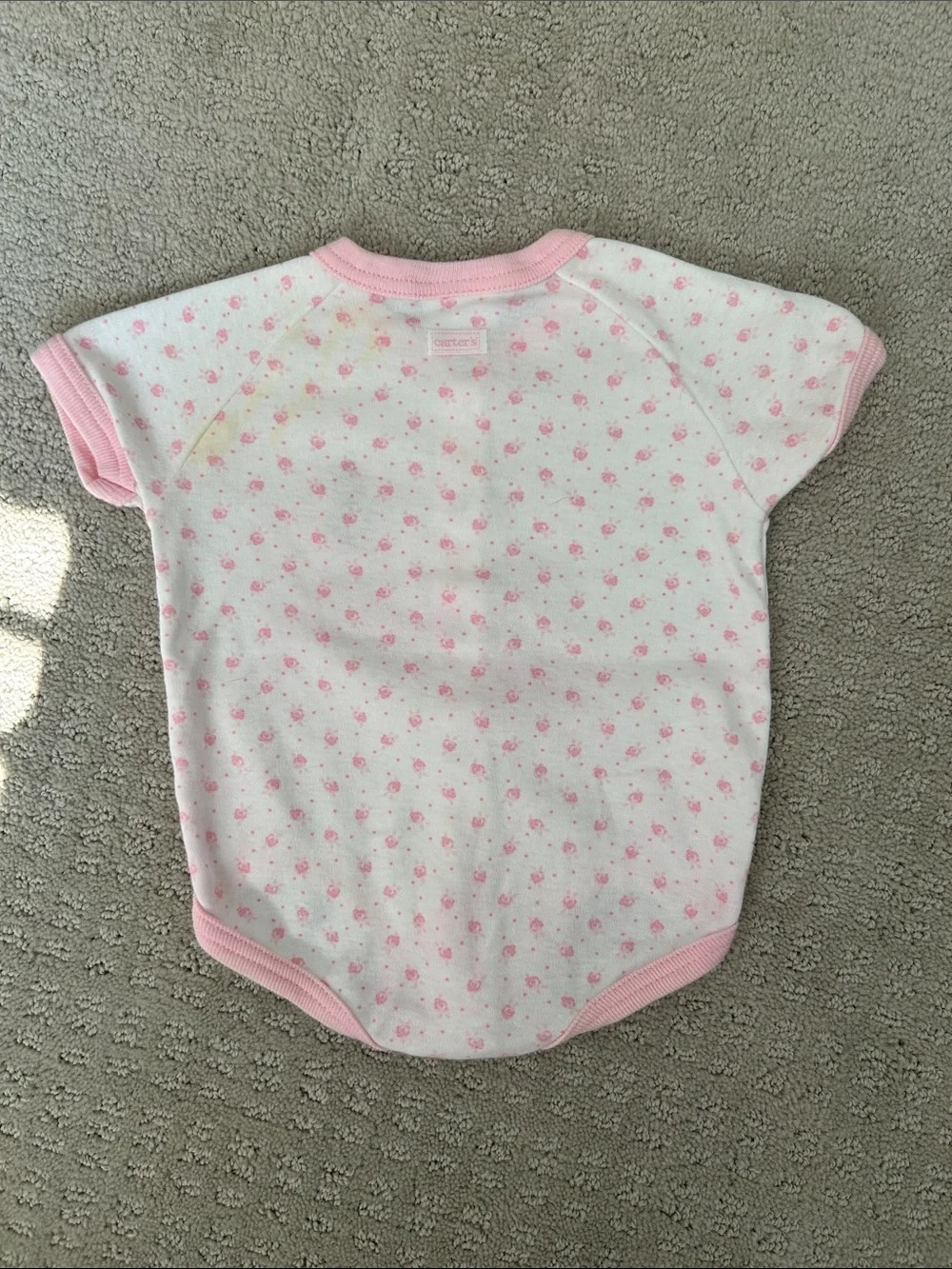 Vintage Carter's Pink Floral Baby One-Piece Bodysuit 3-6 months